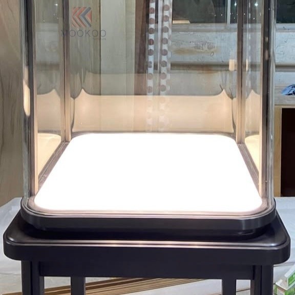 MOOKOO Luxury Curved Glass Display Pedestal best
