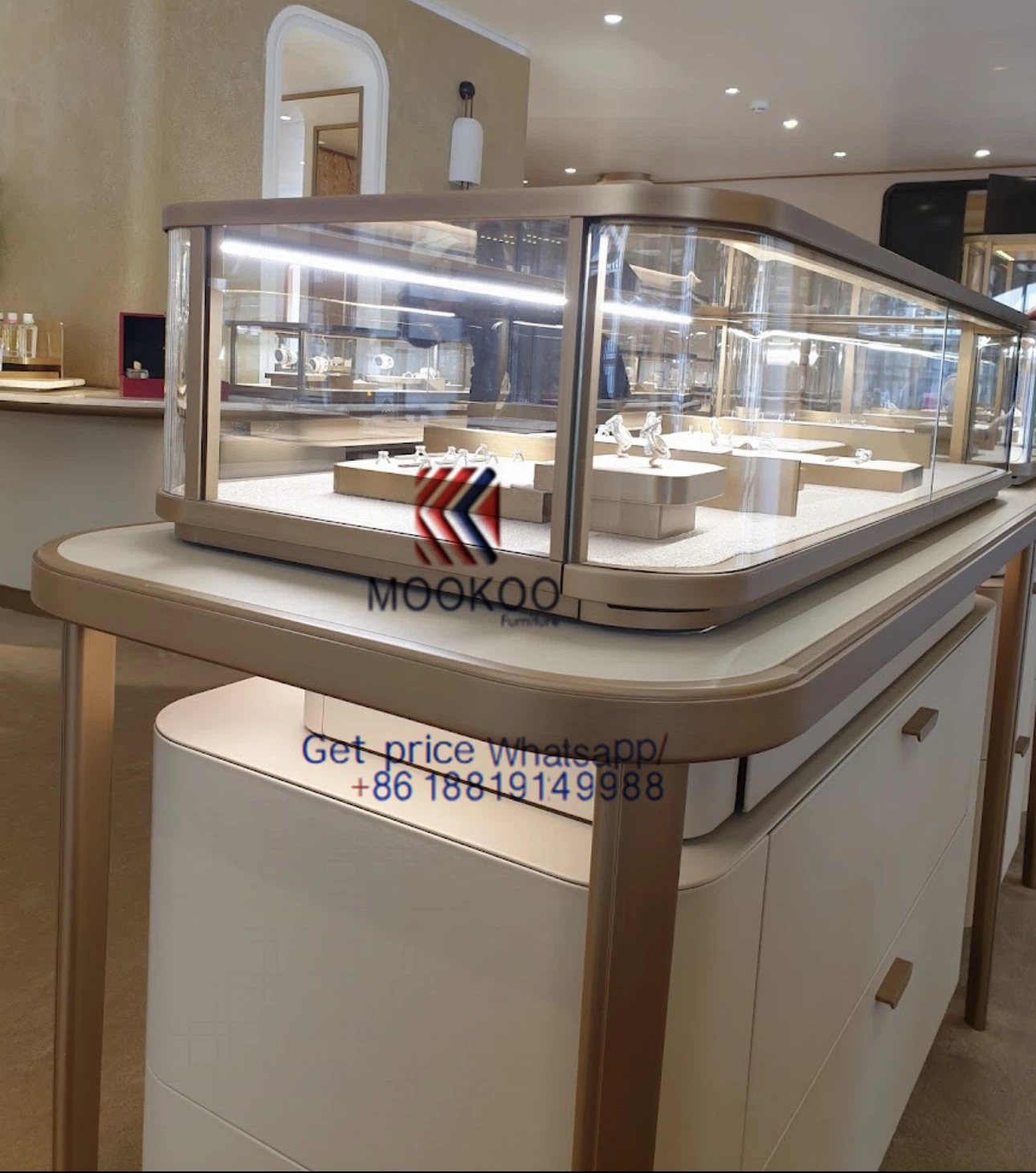 Cartier display showcase gold cabinet 294 Cartier display showcase gold cabinet 294