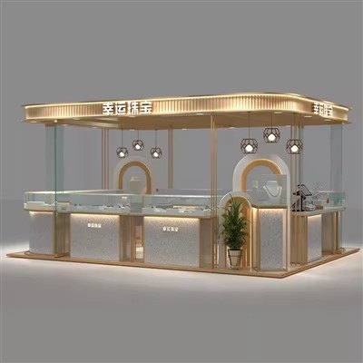 Juveelipoe sisekujunduse kaasaegse kaubanduskeskuse kiosk