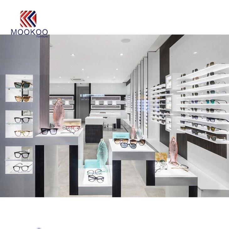 Modern Clear Vision Eyewear Cabinets Wall Kiosk Store Interior Decoration Showcase