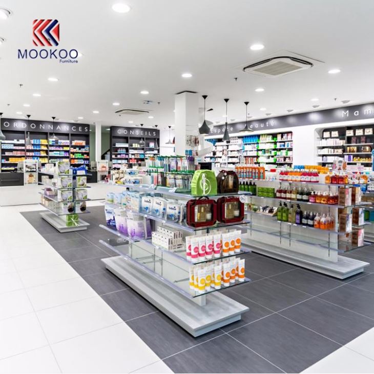 MDF Wood Medicine Display Furniture