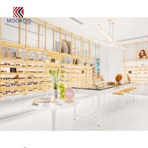 Puidust optilise ekraaniga seinapoe sisekujunduse vitriin