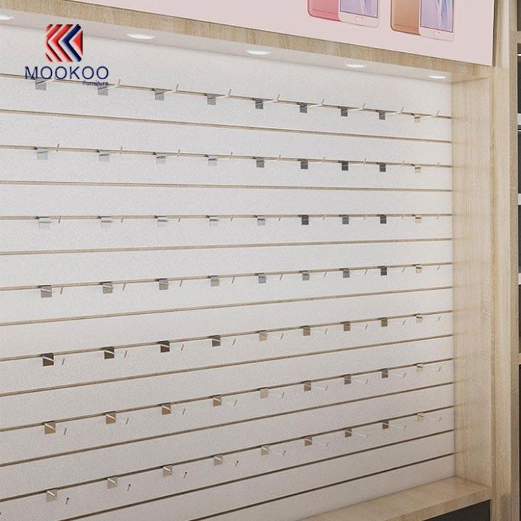 Wooden Cellphone Display Wall Shelf
