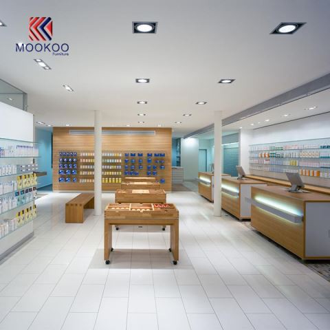 Farmacia pood Checkouti letist läbipaistva klaasiga vitriinid