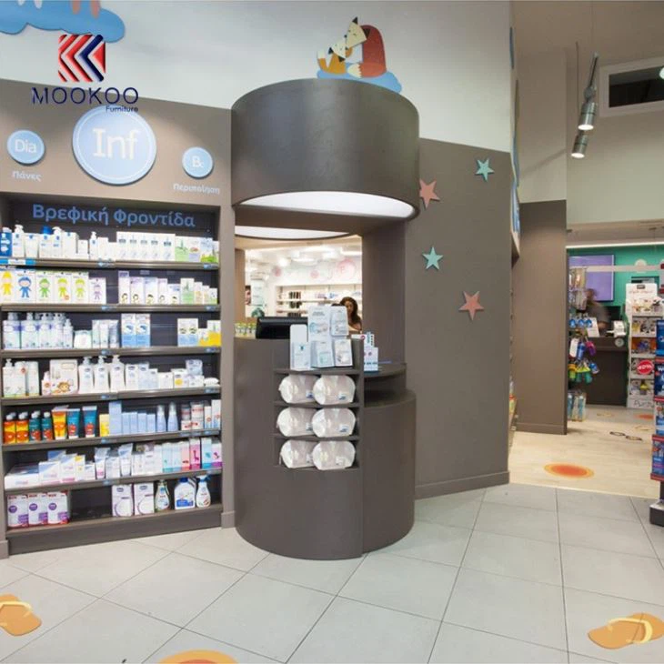 Wooden Farmacia Shop Display Cabinet